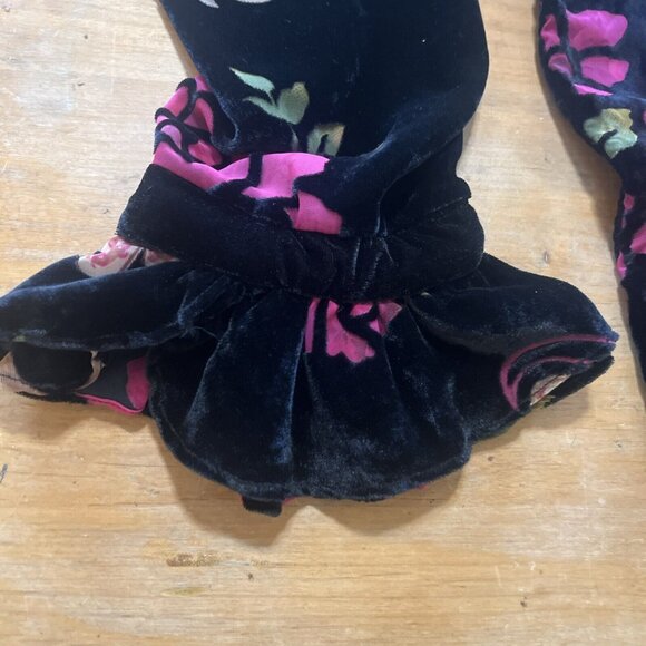 POL Button Blouse Women M Velvet Burnout Floral Ruffle Pleats Lace Feminine Top - Picture 10 of 12